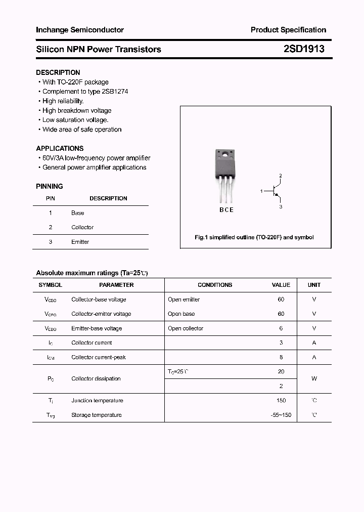 2SD1913_4361345.PDF Datasheet Download