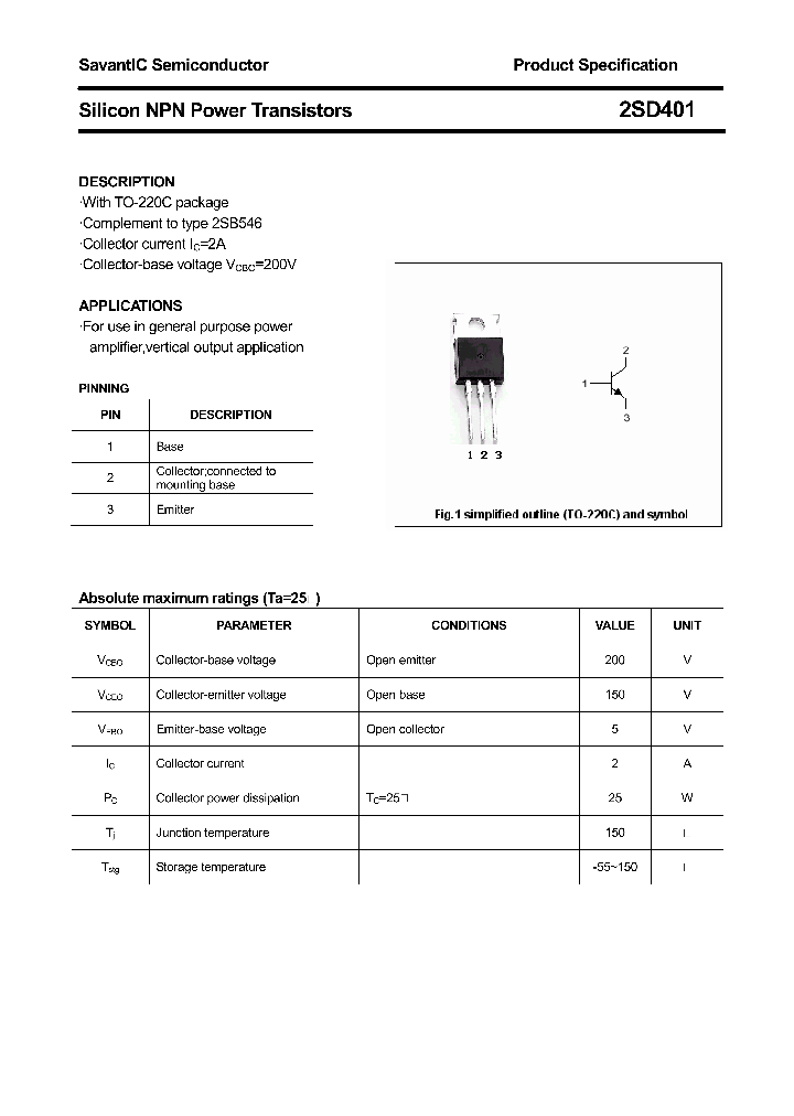 2SD401_4464744.PDF Datasheet