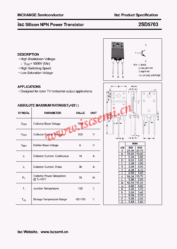 2SD5703_4507992.PDF Datasheet Download --- IC-ON-LINE