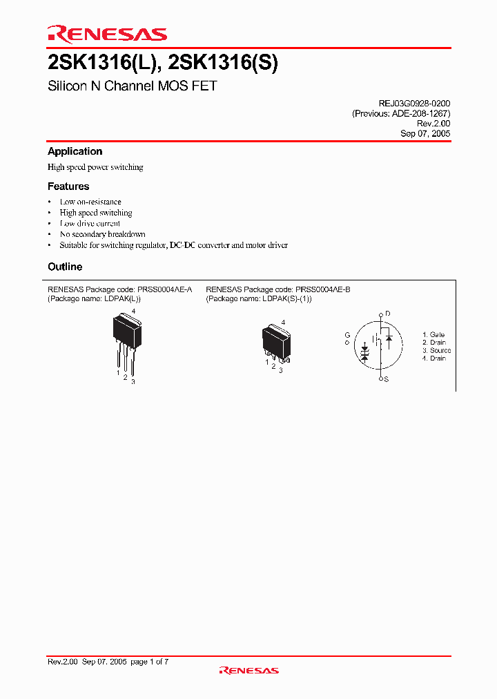 2SK1316_4247793.PDF Datasheet