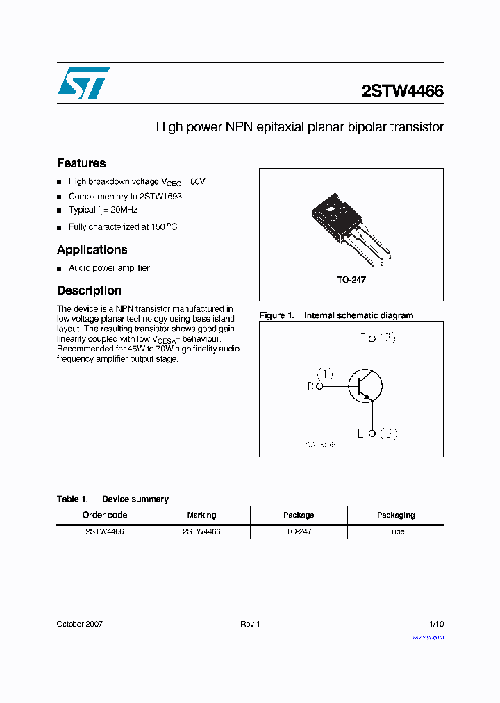 2STW4466_4238139.PDF Datasheet