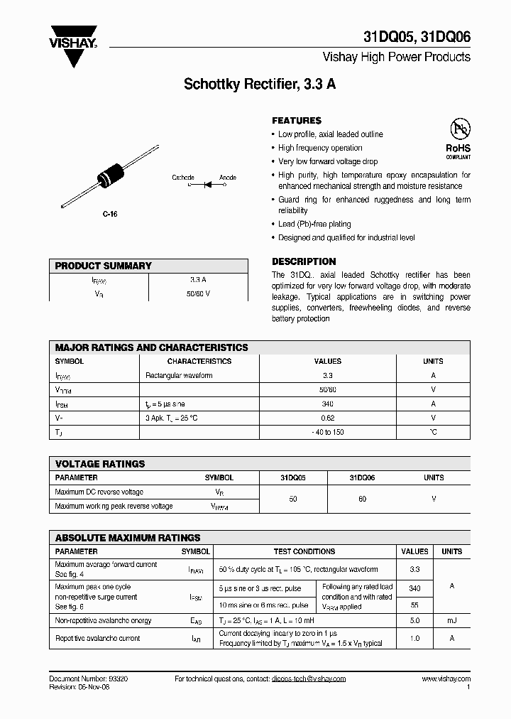 31DQ05_4365480.PDF Datasheet Download --- IC-ON-LINE