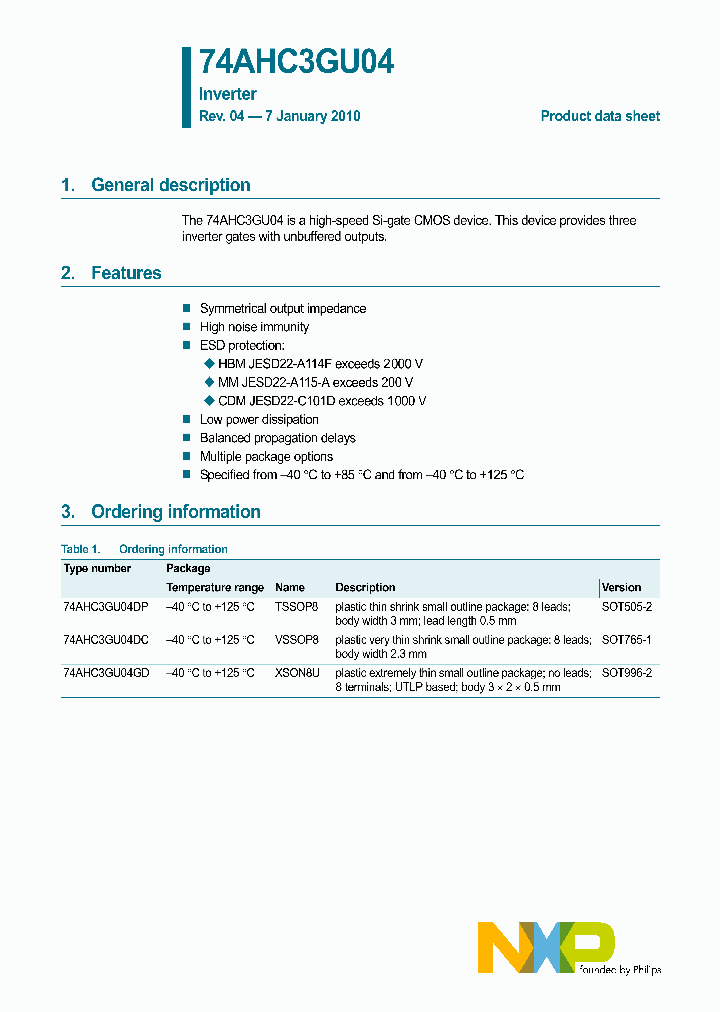 74AHC3GU04_4725601.PDF Datasheet