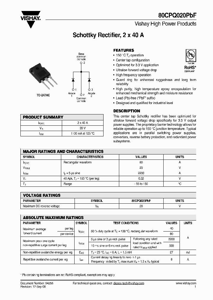 80CPQ020PBF_4362127.PDF Datasheet