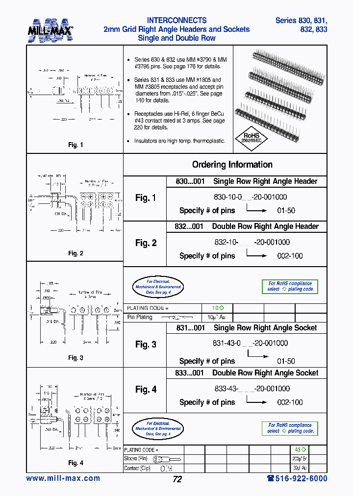 832-10-100-20-001000_4665576.PDF Datasheet Download --- IC-ON-LINE