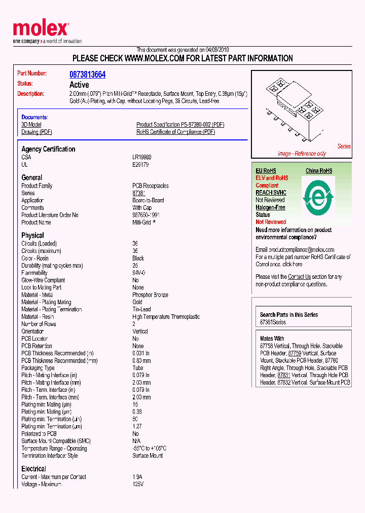 87381-3664_4908914.PDF Datasheet