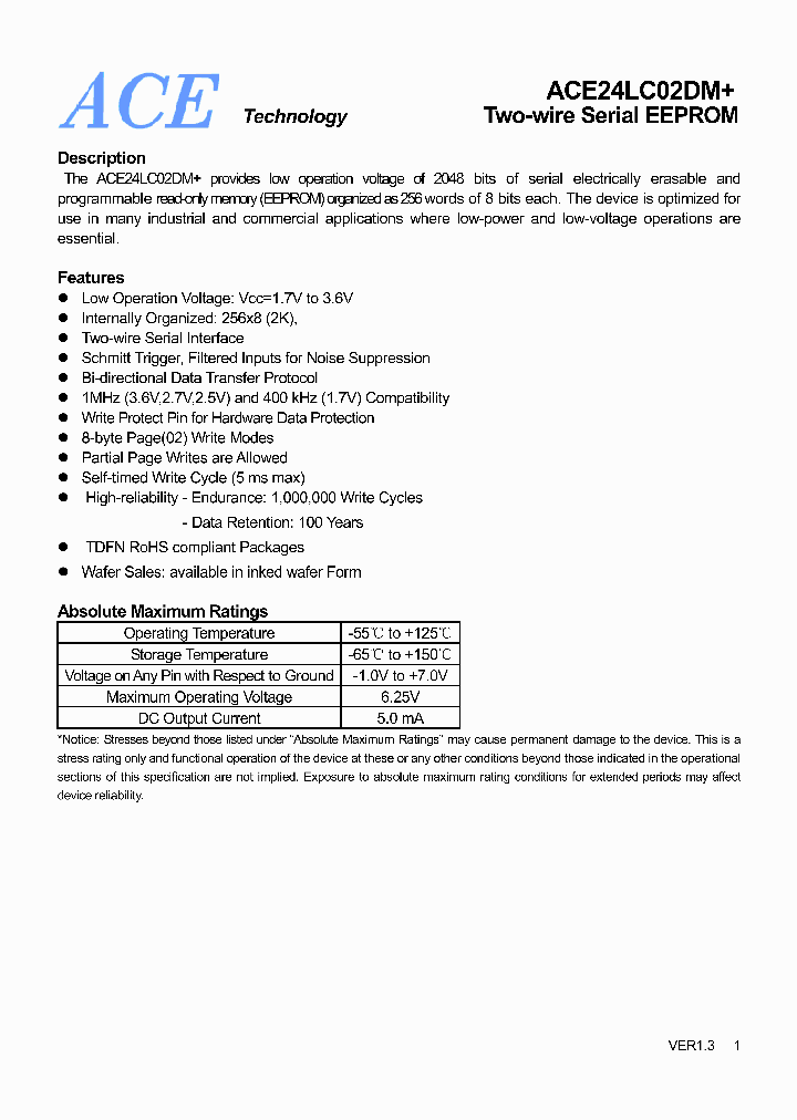 ACE24LC02DM_4598445.PDF Datasheet