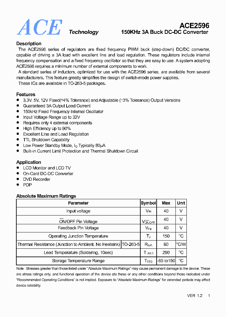 ACE2596ADJWMH_4529150.PDF Datasheet