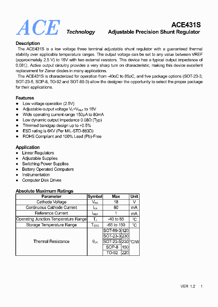 ACE431SCAMH_4535252.PDF Datasheet