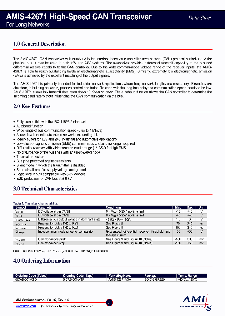 AMIS-42671AGA_4222826.PDF Datasheet