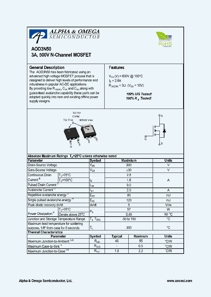 AOD3N50_4304733.PDF Datasheet