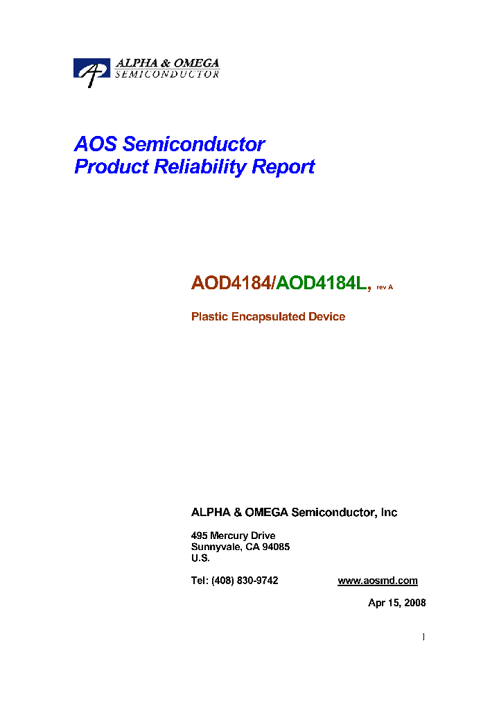 AOD4184_4292386.PDF Datasheet