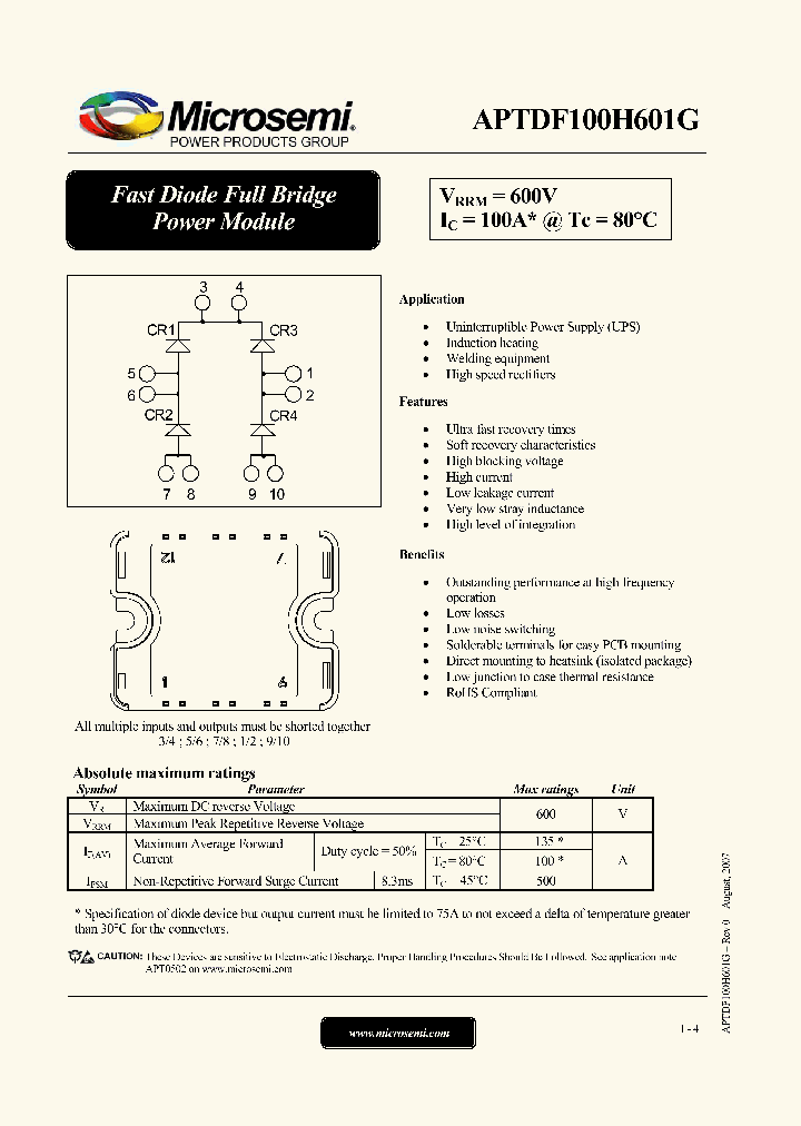 APTDF100H601G_4536265.PDF Datasheet