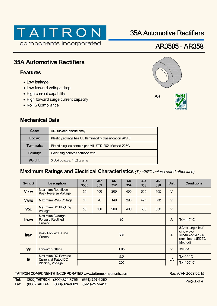 AR352_4213936.PDF Datasheet Download --- IC-ON-LINE