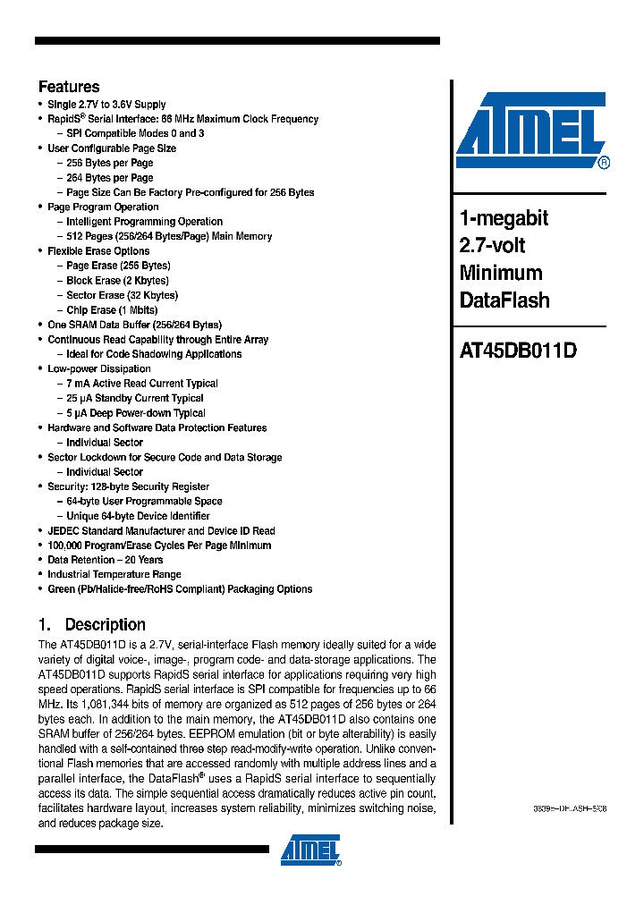 AT45DB011D-SH-SL955_4849568.PDF Datasheet