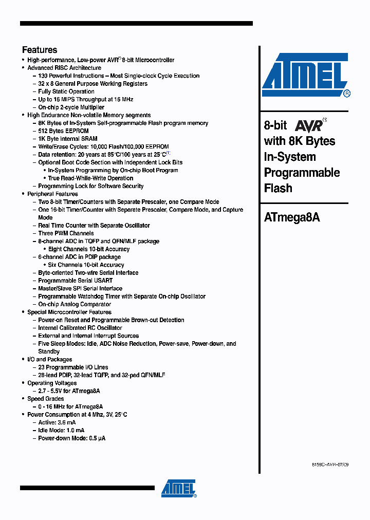 ATMEGA8A-AU_4573442.PDF Datasheet