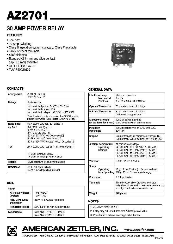 AZ2701-2A-100D_4519967.PDF Datasheet