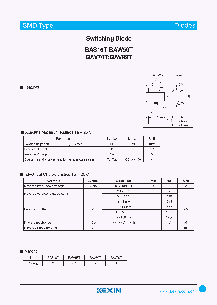 BAS16T_4274508.PDF Datasheet
