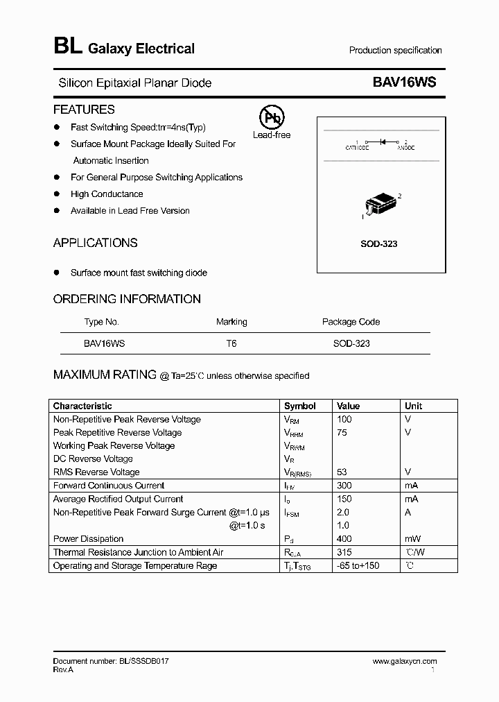 BAV16WS_4793586.PDF Datasheet