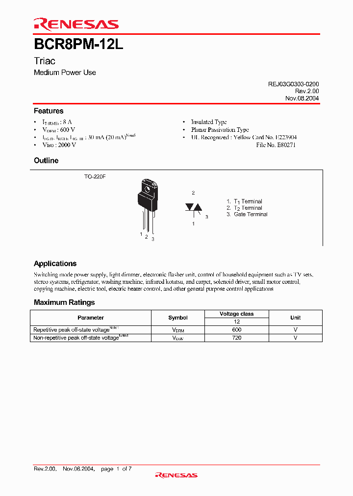 BCR8PM-12LA-A8_4282233.PDF Datasheet