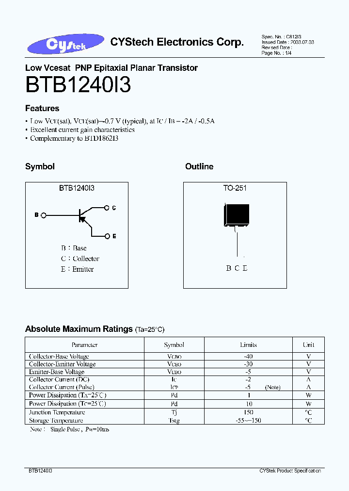 BTB1240I3_4746903.PDF Datasheet