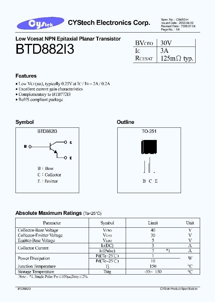 BTD882I3_4540652.PDF Datasheet