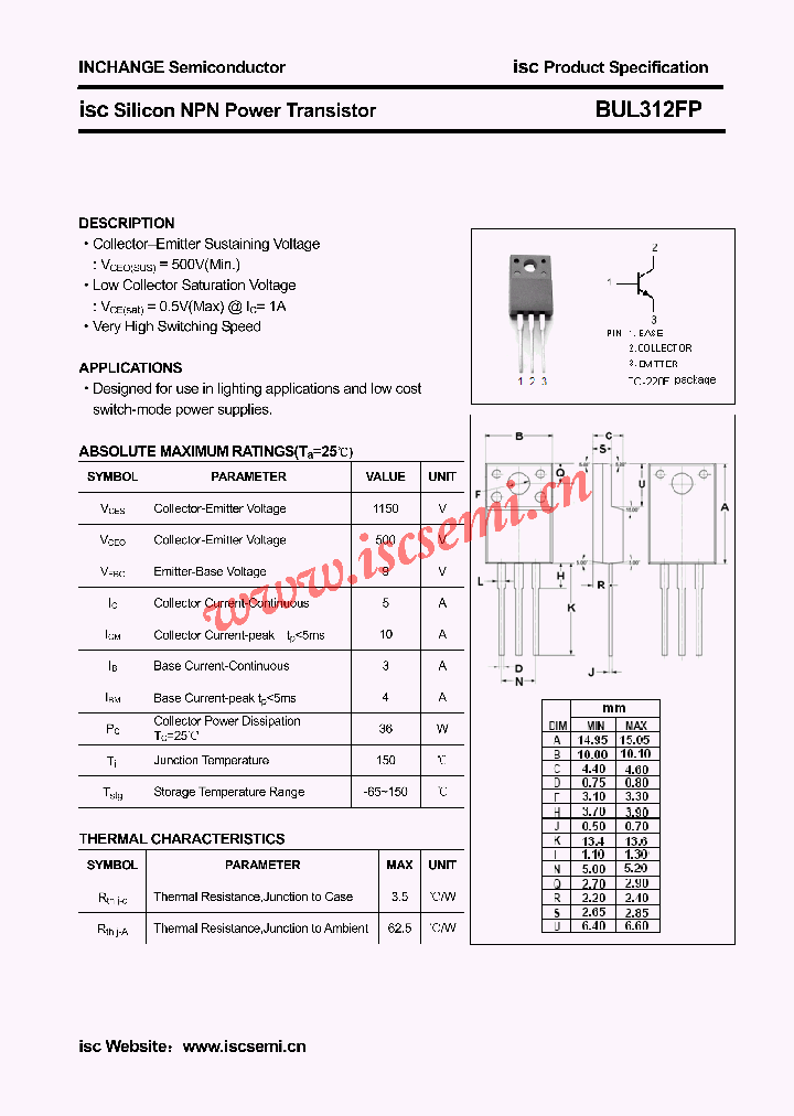 BUL312FP_4844800.PDF Datasheet