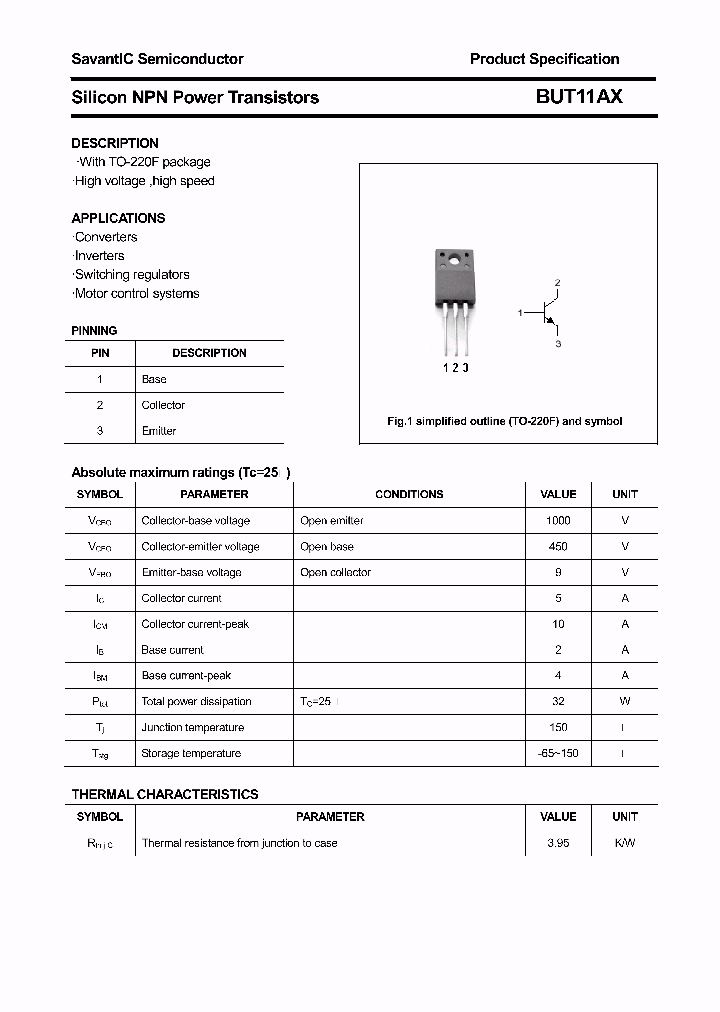 BUT11AX_4578669.PDF Datasheet Download --- IC-ON-LINE