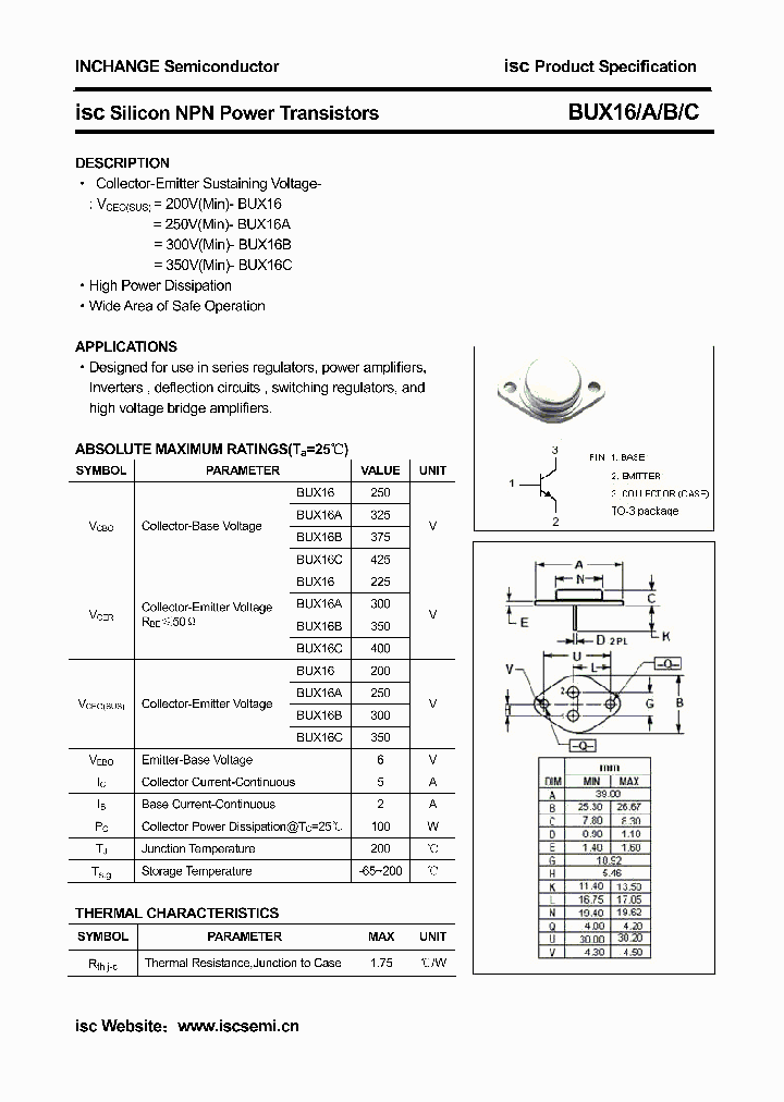 BUX16_4328090.PDF Datasheet