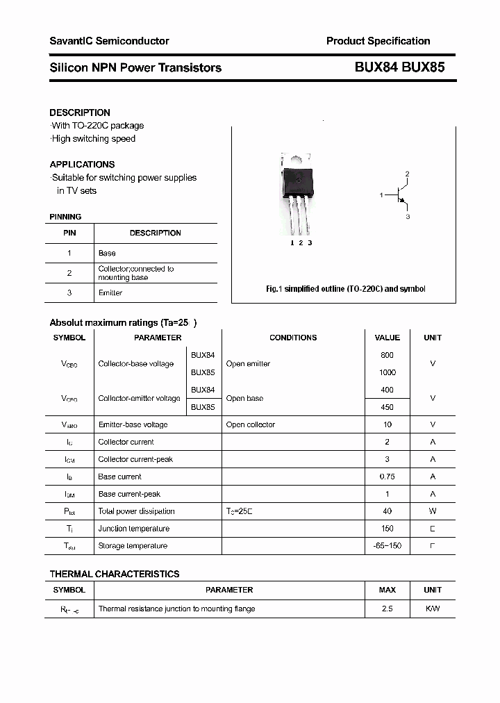 BUX85_4425364.PDF Datasheet