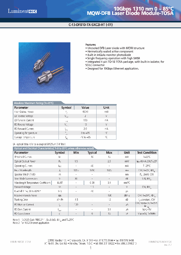C-13-DFB10-TA-SLC2I-HT-01_4454818.PDF Datasheet