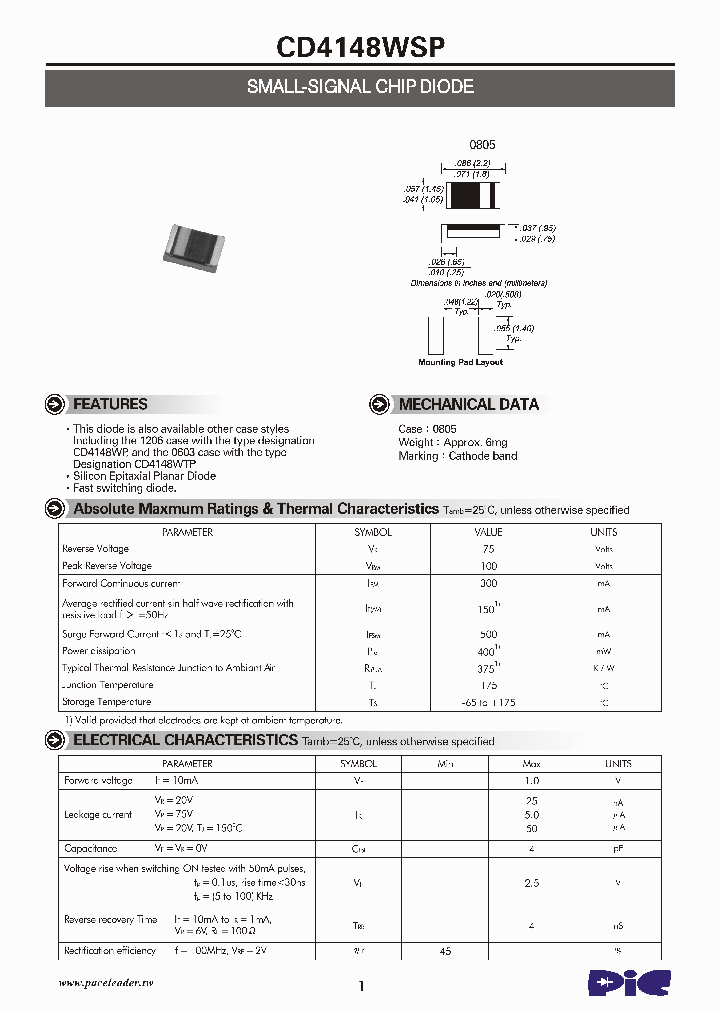 CD4148WSP_4842129.PDF Datasheet Download --- IC-ON-LINE