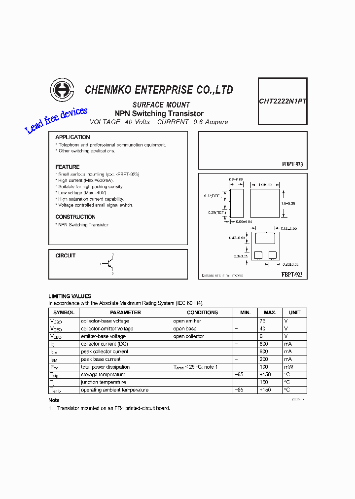 CHT2222N1PT_4507263.PDF Datasheet