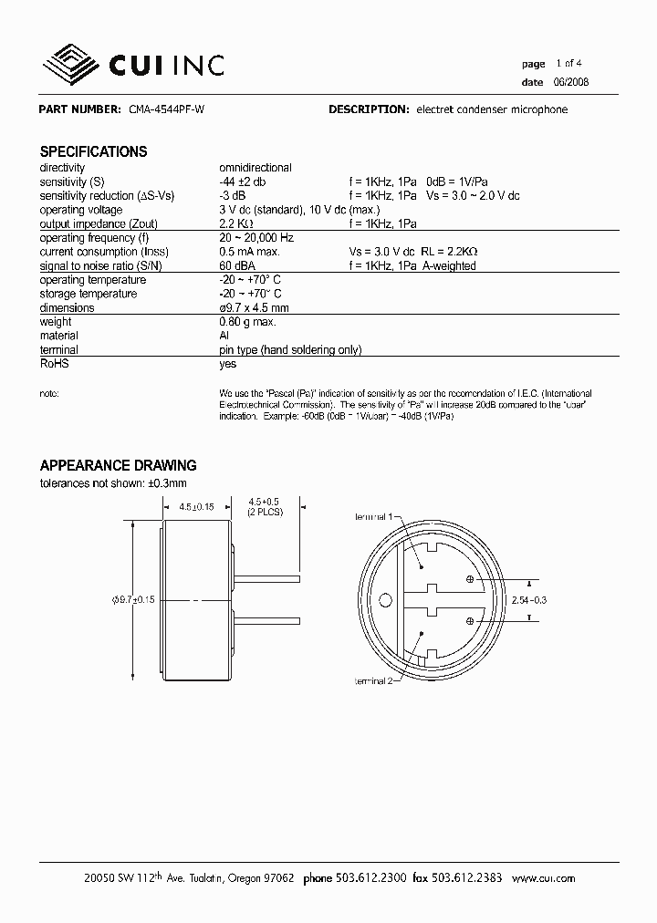 CMA4544PFW_4286544.PDF Datasheet Download