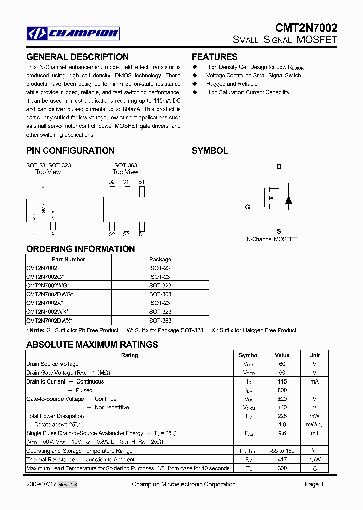 CMT2N7002_4557128.PDF Datasheet