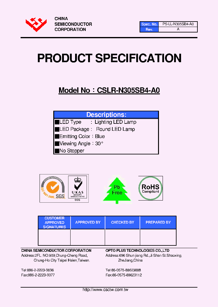 CSLR-N305SB4-A0_4438619.PDF Datasheet