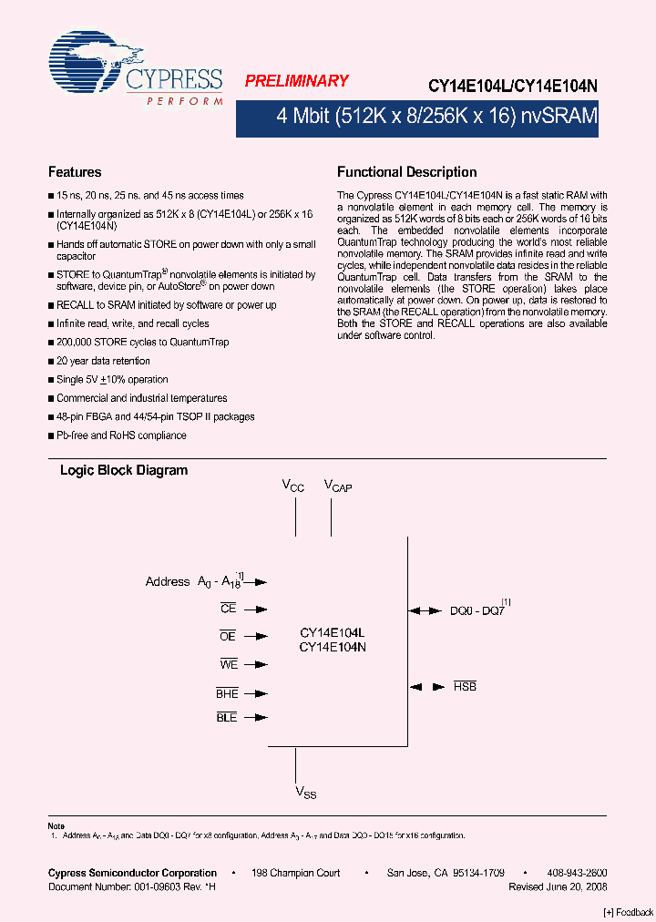 CY14E104L-BA45XCT_4527601.PDF Datasheet