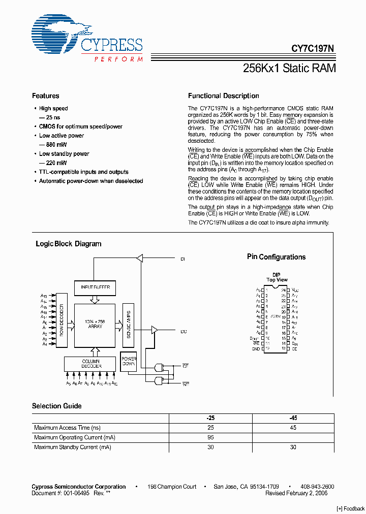 CY7C197N-25PXC_4860967.PDF Datasheet