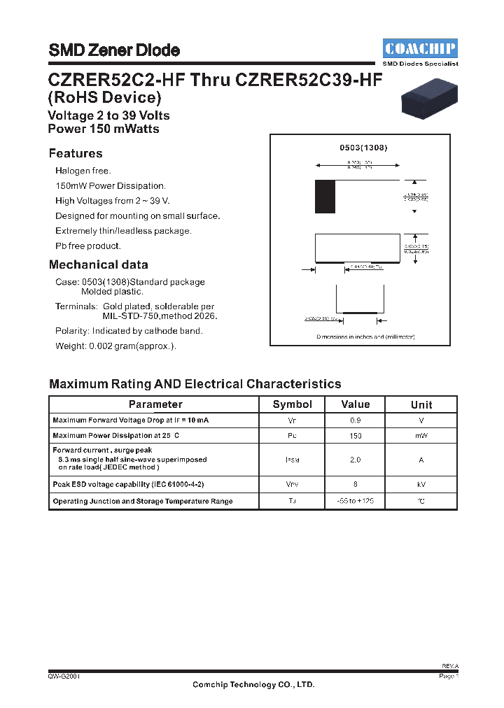 CZRER52C3V9-HF_4582402.PDF Datasheet