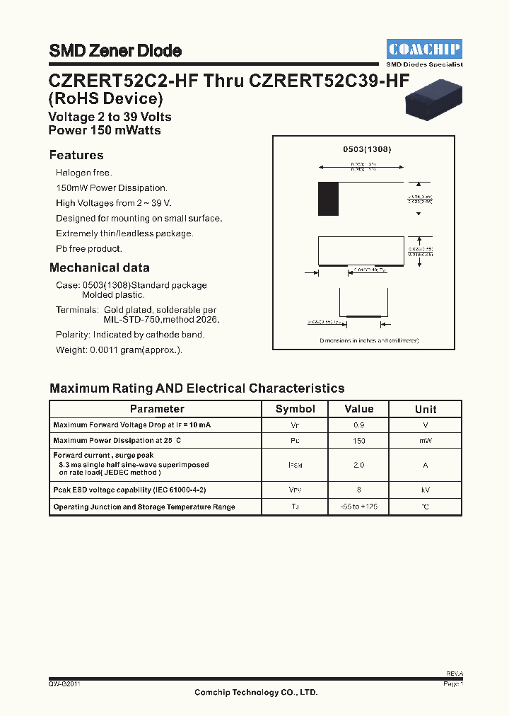 CZRERT52C3V9-HF_4582404.PDF Datasheet