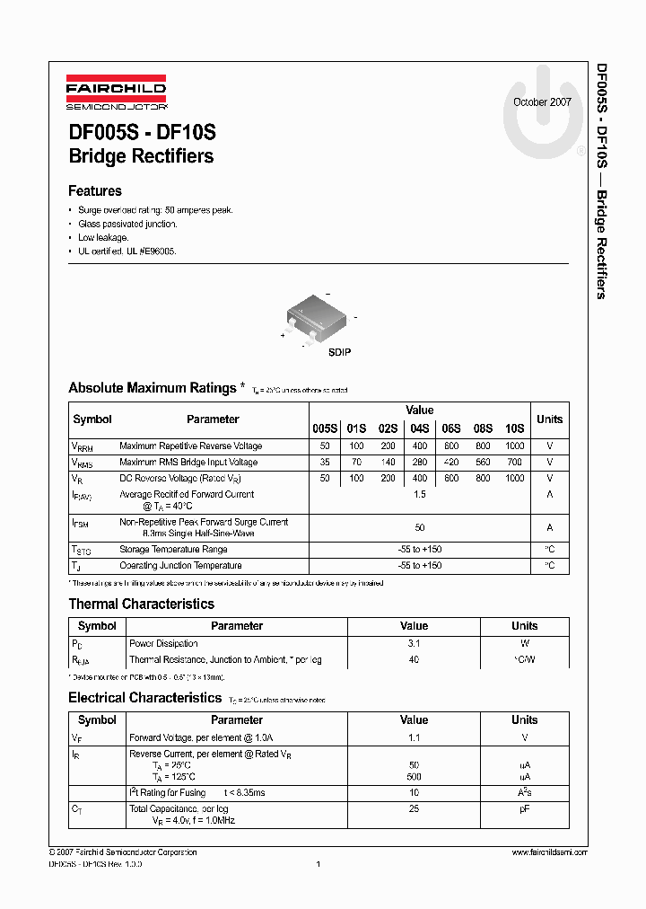 DF08S_4739305.PDF Datasheet Download --- IC-ON-LINE