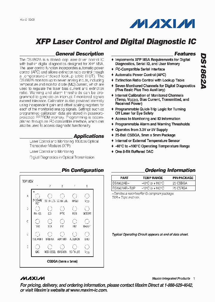 DS1862A_4266535.PDF Datasheet Download --- IC-ON-LINE
