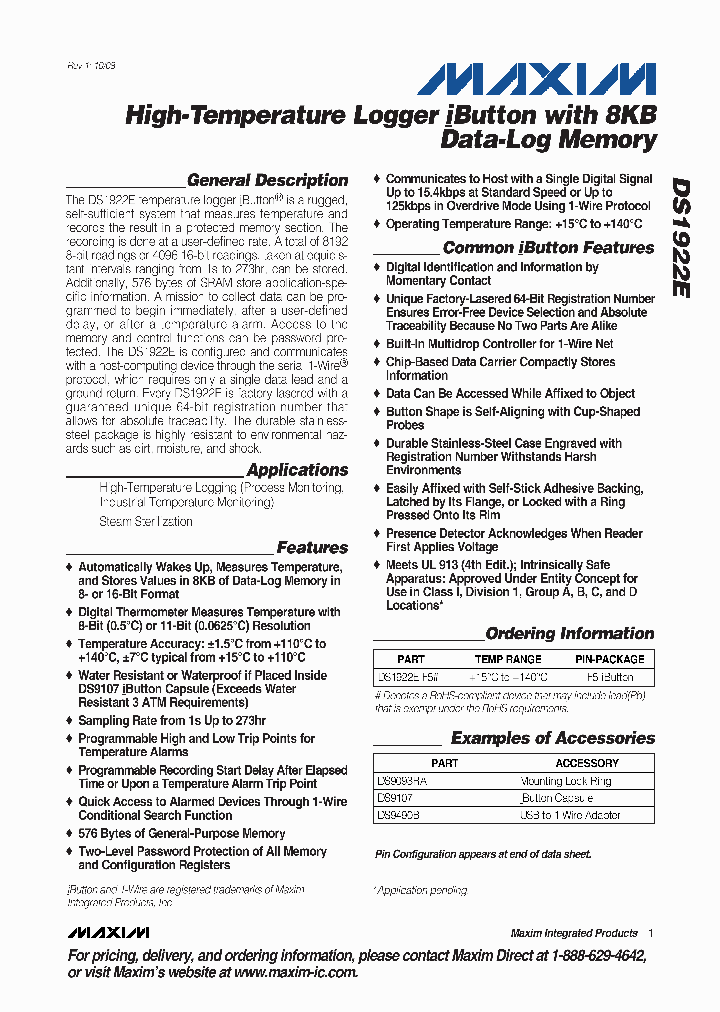 DS1922E_4266702.PDF Datasheet