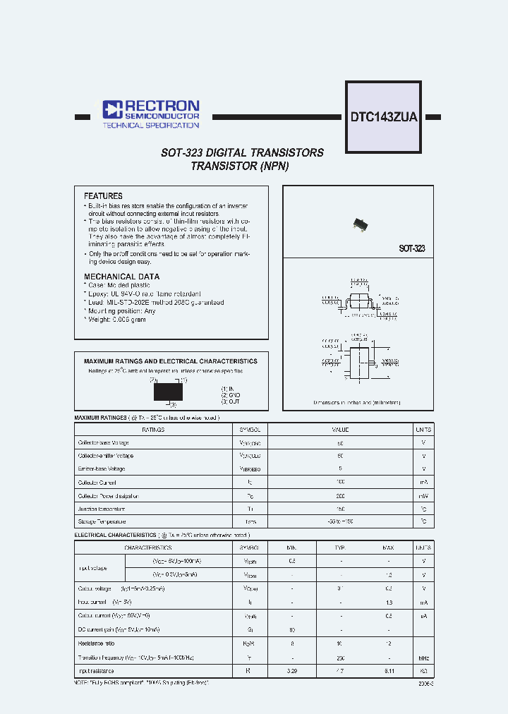 DTC143ZUA_4664585.PDF Datasheet Download --- IC-ON-LINE