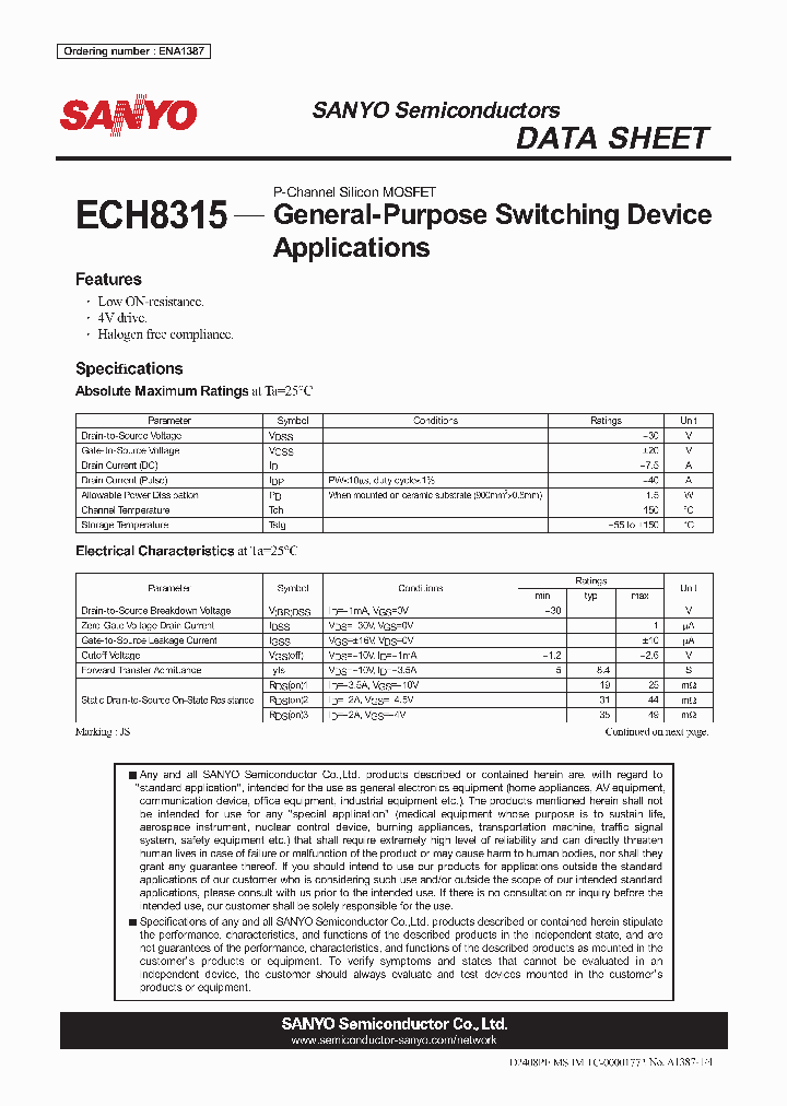ECH8315_4505266.PDF Datasheet