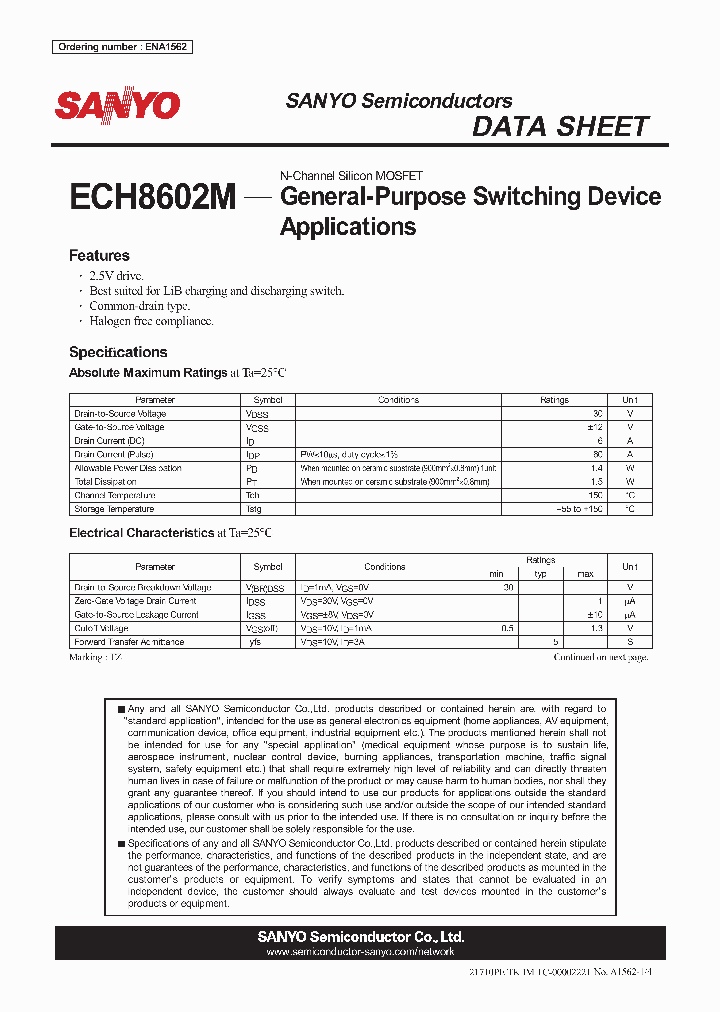 ECH8602M_4644170.PDF Datasheet Download --- IC-ON-LINE