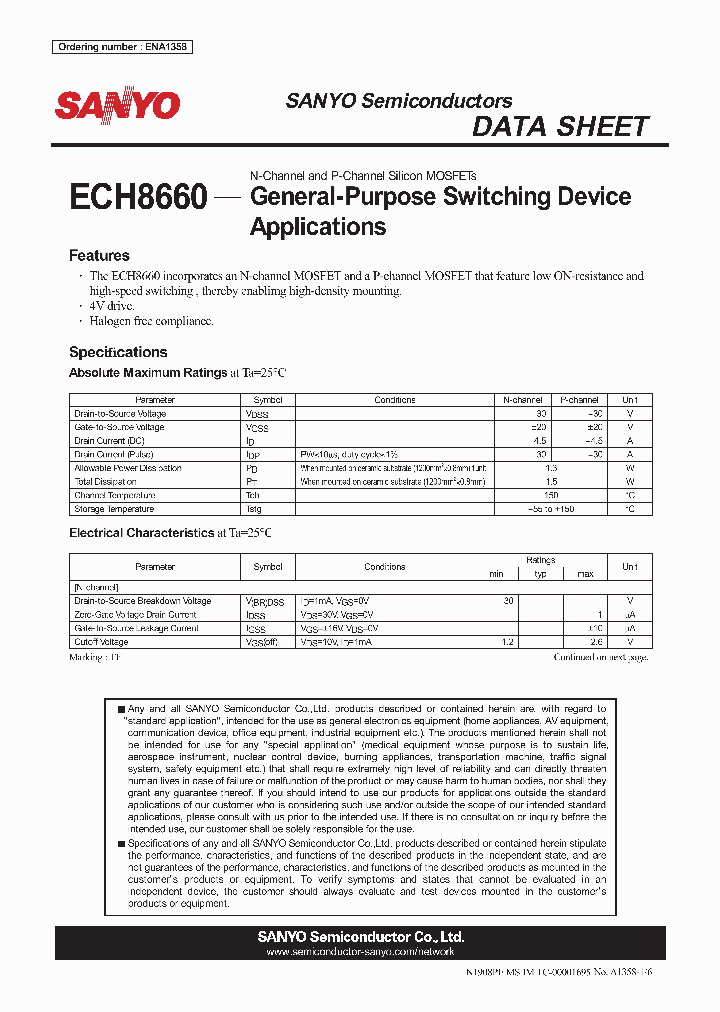 ECH8660_4786622.PDF Datasheet
