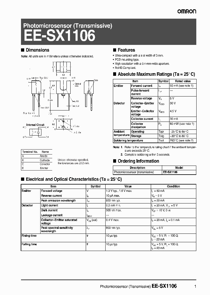 EE-SX1106_4547370.PDF Datasheet Download --- IC-ON-LINE