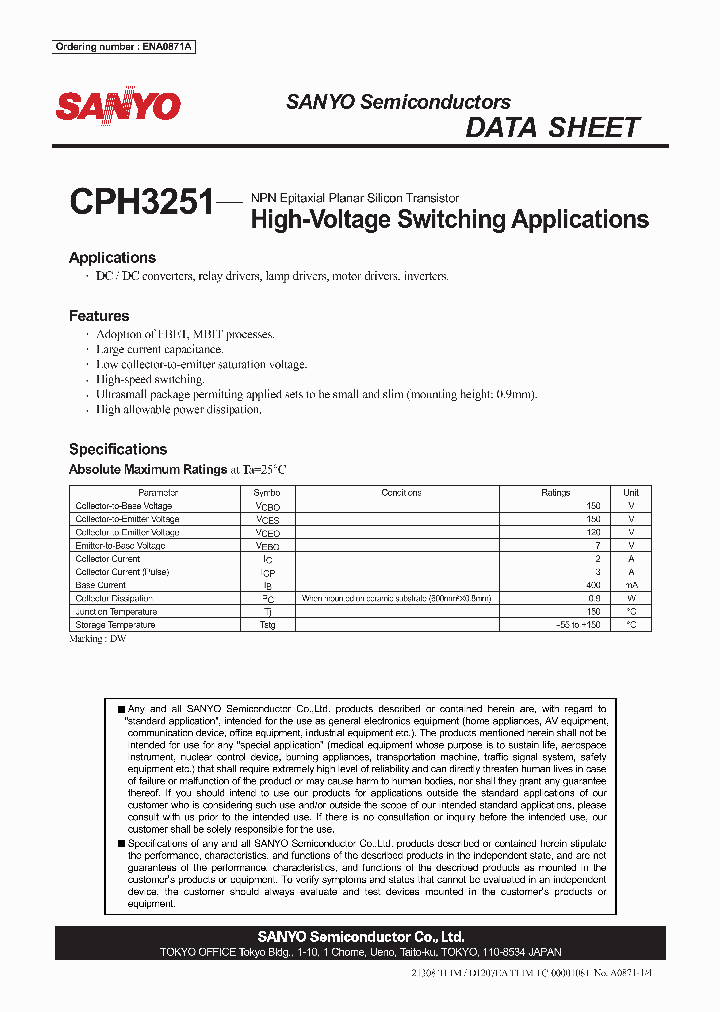 ENA0871A_4328399.PDF Datasheet