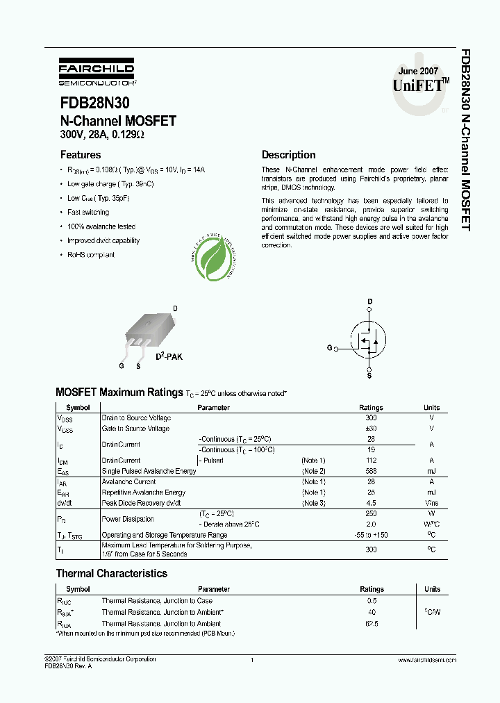 FDB28N30TM_4317920.PDF Datasheet